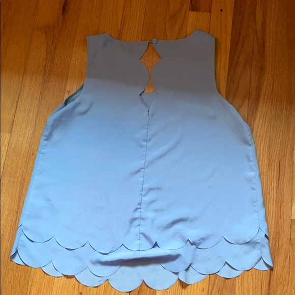 Blue blouse with scalloped hem - Picture 4 of 4